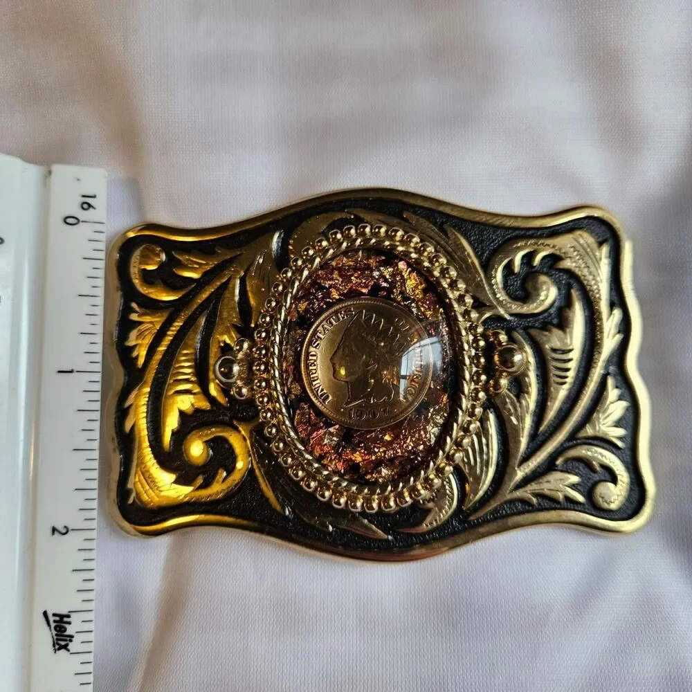 Western Indian Head Penney Belt Buckle